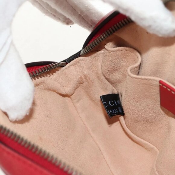 GUCCI GG Marmont Waist Bag Leather Red Gold 476434 Auth 146076V - Picture 12 of 16